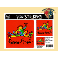 Retrp Peace Frog 3 Asst Sizes Sticker