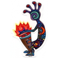 KOKOPELLI COLORFUL WINDOW STICKER
