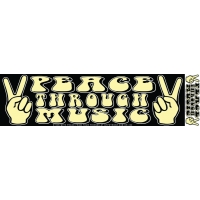 PEACE THROUGH MUSIC BUMPER STICKER