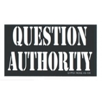 QUESTION AUTHORITY BUMPER STICKER