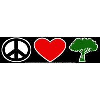 PEACE LOVE & TREES BUMPER STICKER