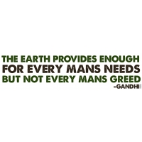 THE EARTH PROVIDES.. GANDHI BUMPER STICKER
