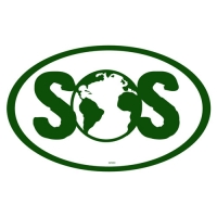 S.O.S. EARTH OVAL BUMPER STICKER