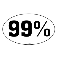 99% OVAL BUMPER STICKER