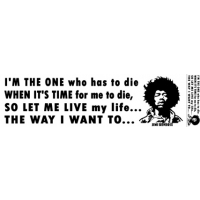 JIMI HENDRIX "I'M THE ONE..." - IF 6 WAS 9 QUOTE BUMPER STICKER