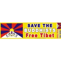 SAVE THE BUDDHISTS FREE TIBET BUMPER STICKER
