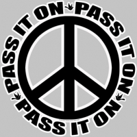PEACE SYMBOL PASS IT ON BUMPER STICKER