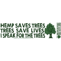 HEMP SAVES TREES, TREES SAVE LIVES BUMPER STICKER