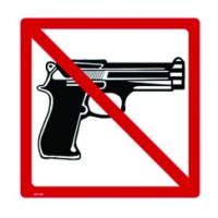 NO GUNS SYMBOL BUMPER STICKER