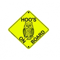 HOO'S ON BOARD BUMPER STICKER