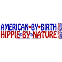 American By Birth Hippie By Nature Sticker