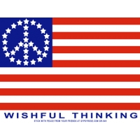 Wishful Thinking Peace Stars Flag Sticker