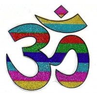 Multi-Color Striped Om Sticker