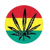 4.25 inch Rasta Cannabis Leaf Sticker