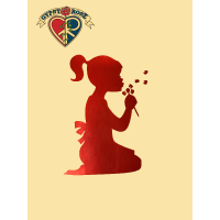 GIRL & FLOWER PETALS STICKER