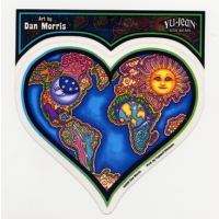 EARTH HEART SUN MOON STAINED GLASS LOOK WINDOW STICKER
