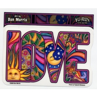 LOVE PSYCHEDELIC LETTERS WINDOW STICKER