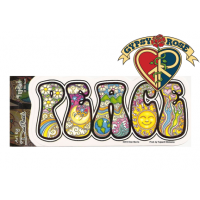 PEACE PSYCHEDELIC LETTERS WINDOW STICKER