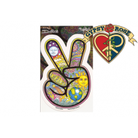 PSYCHEDELIC PEACE SIGN HAND WINDOW STICKER