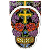 ROSE CROSS SUGAR SKULL STICKER