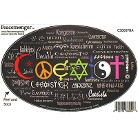 Coexist Languages Full Color Oval Bumpersticker