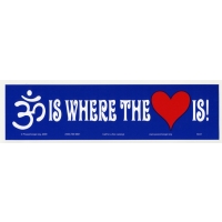 OM IS WHERE THE HEART IS BUMPER STICKER