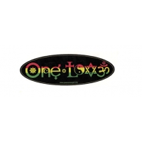 One Love Symbols Rasta Full Color Oval Sticker
