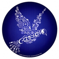 Coexist Peace Dove Interfaith Round Color Sticker