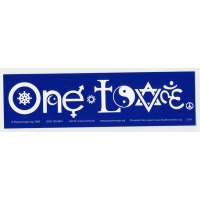 ONE LOVE IN SYMBOLS BUMPER STICKER