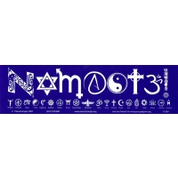 NAMASTE IN FAITH SYMBOLS BUMPER STICKER