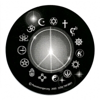 PEACE SIGN WITH FAITH SYMBOLS STICKER