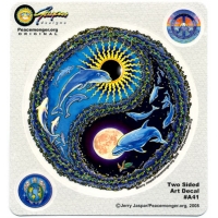 DOLPHIN FLIGHT YIN YANG SUN MOON STICKER