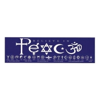 BELIEVE IN PEACE IN SYMBOLS STICKER