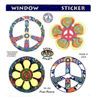 FOUR PEACE SIGNS MULTI WINDOW STICKER