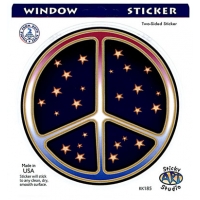Peace Sign With Stars Window Sticker