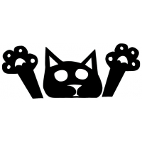 REACHING CAT STICKER