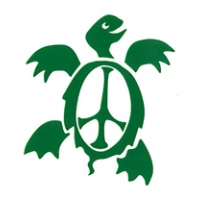 Small Peace Turtle Rub On Sticker