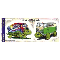 "Slow & Steady" Buses Turtles 2-Stickers Set