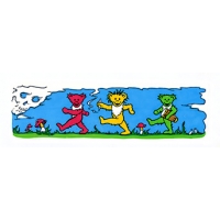 THREE BEARS PARADE WITH SKULL CLOUD STICKER
