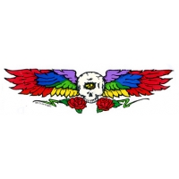 WINGED 1 EYE SKULL STICKER