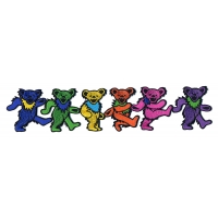 GRATEFUL DEAD 6 RAINBOW DANCING BEARS IN LINE PATCH