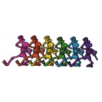 GRATEFUL DEAD XL RAINBOW SKELETONS IN LINE PATCH