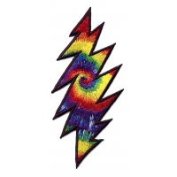 GRATEFUL DEAD SMALL RAINBOW TYE DYE LIGHTNING BOLT PATCH