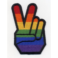 RAINBOW PEACE FINGERS PATCH