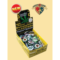 Cannabis Buttons / Pins 130 Piece Assortment