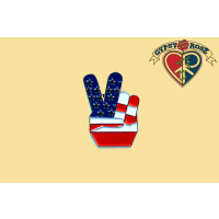 Flag Peace Finger Pin