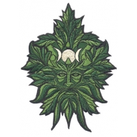 GREEN MAN HAND EMBROIDERED PATCH