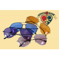 COLORED LENS AVIATOR SUNGLASSES