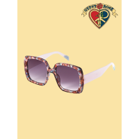 Floral Tips On Bold Frame Sunglasses