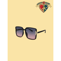 Light Mirror Color Lens With Rhinestones On Frame Sunglasses